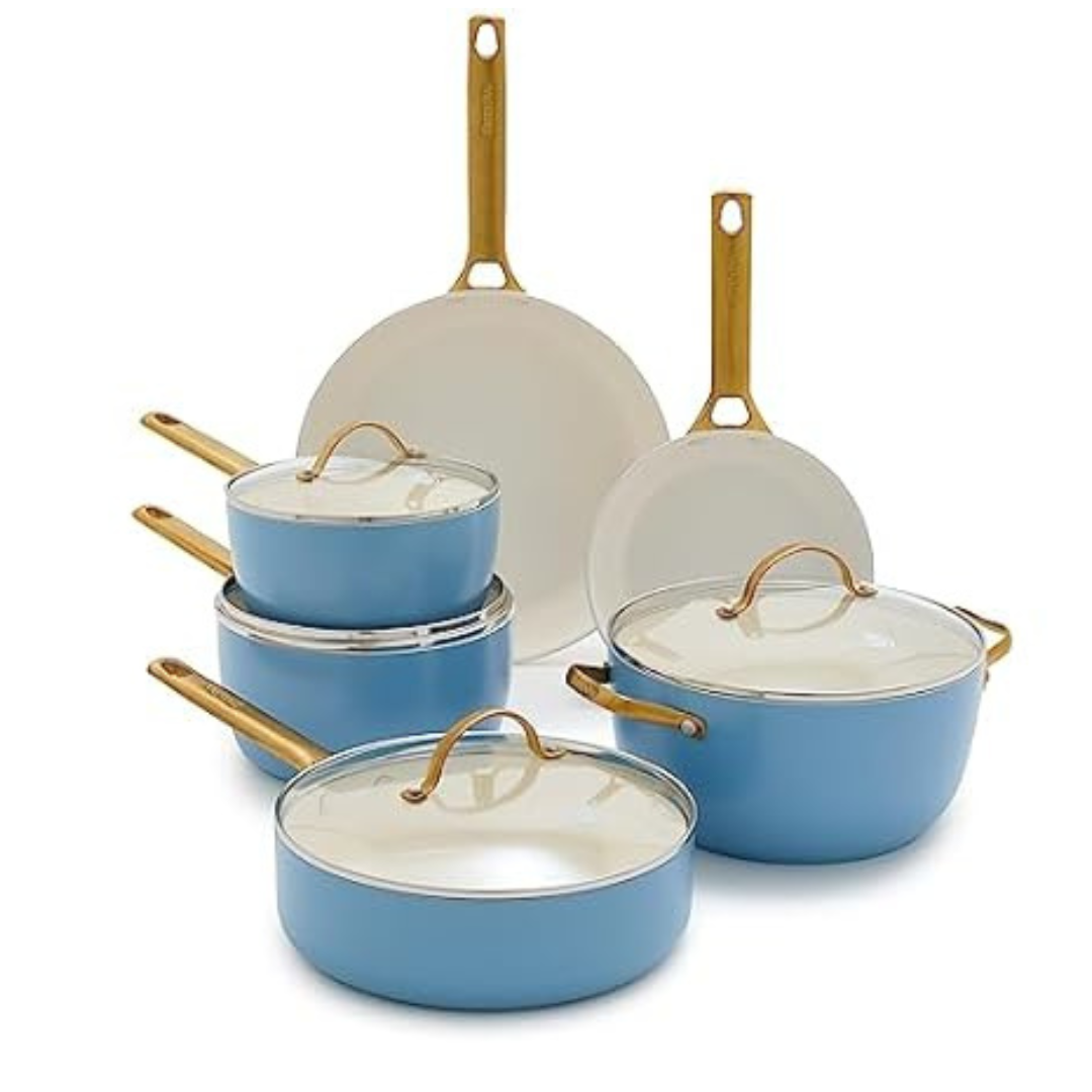 10-Piece GreenPan Reserve Hard Anodized Nonstick Cookware Pots and Pans Set