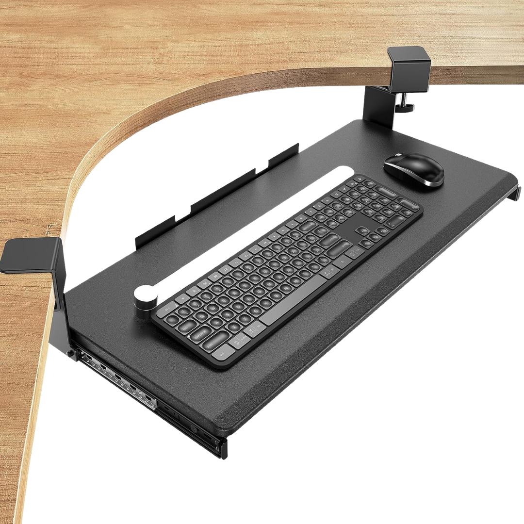 ErGear Adjustable C-Clamp Slide Out Under Desk Keyboard Tray