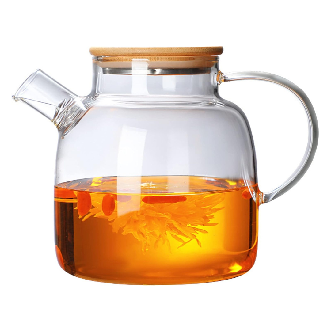 Dibolasc Glass Kettle 51oz/1500ML with Removable Filter Spout