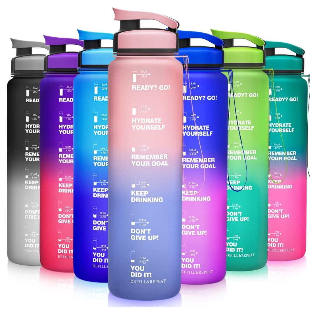32 OZ BPA Free Motivational Water Bottles