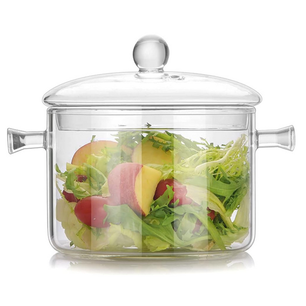 Cangfort 1.7L/57oz Heat-Resistant Borosilicate Glass Saucepan