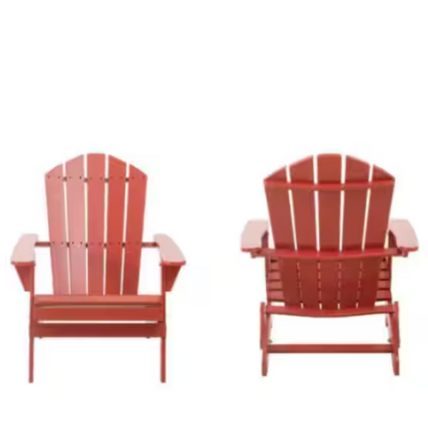 2-Pack Hampton Bay Chili Folding Wood Patio Adirondack Chair