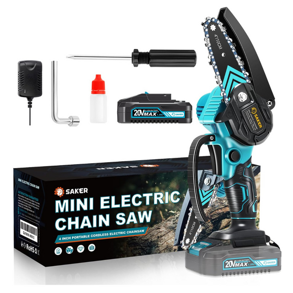 Saker 4" Portable Electric Cordless Handheld Mini Chainsaw