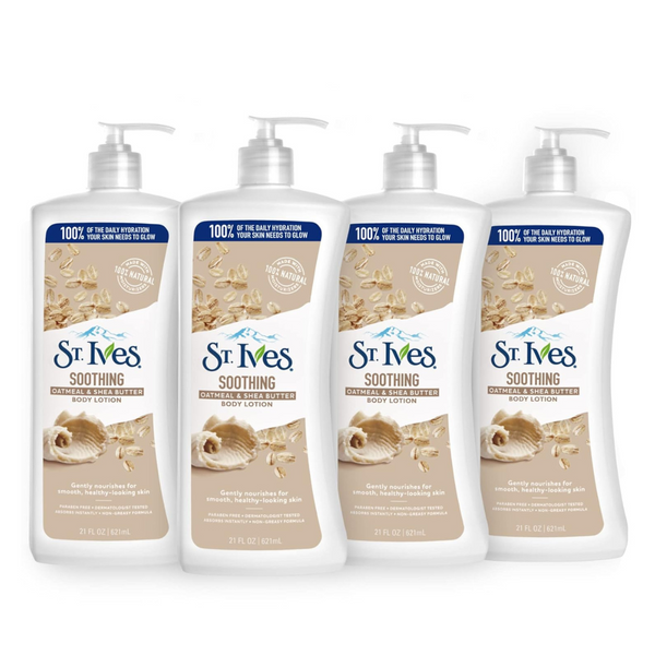 4-Pack St. Ives 21oz Soothing Oatmeal & Shea Butter Body Lotions