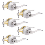 5-Pack Supstron Traditional Wave Style Keyed Entry Handle Door Lock