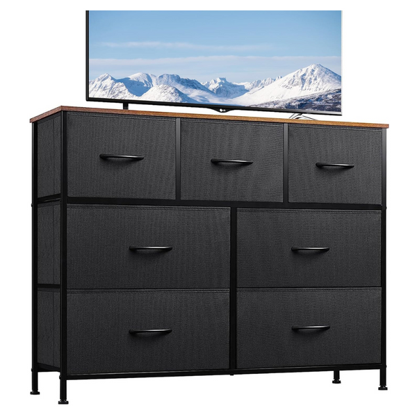 Wlive  Media Console Entertainment Center with Fabric Drawers