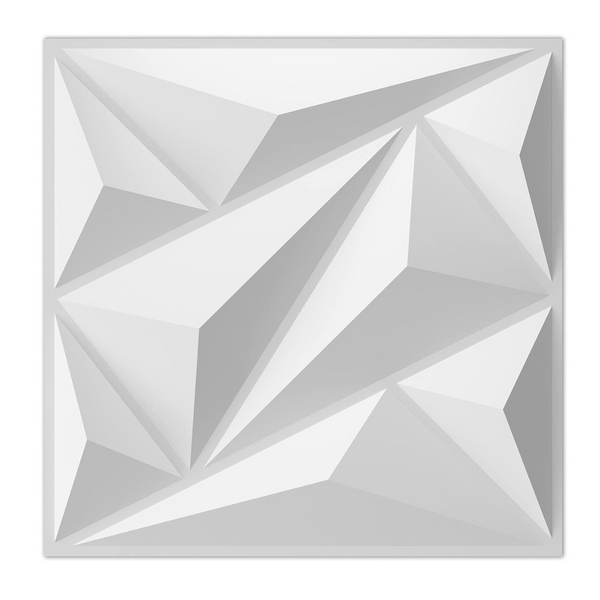 33-Pack Art3dwallpanels 12" x 12" 3D Diamond Wall Panel