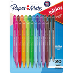 Paper Mate InkJoy 100RT Retractable Ballpoint Pens, Medium Point (1.0mm), Assorted (20 Count)