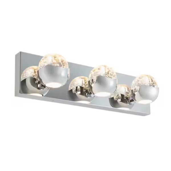 Artika Oracle 20 Inch 3 Light Chrome Modern LED 5 CCT Vanity Light Bar