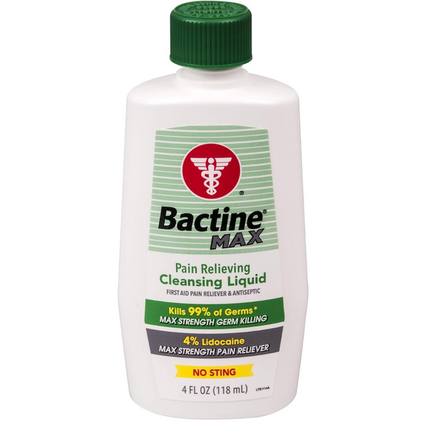 Bactine MAX Pain Relieving Cleansing Liquid, 4 oz.