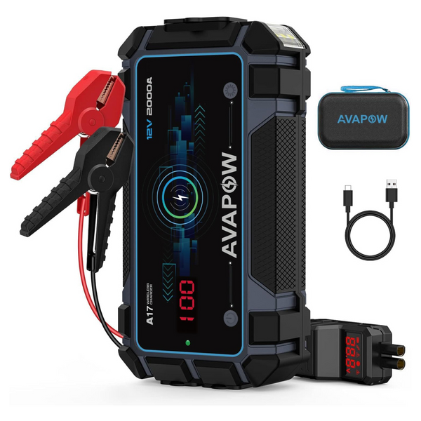 Avapow Car 2000A Peak Wireless Charging Jump Starter Boxes