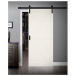 Reliabilt 36 x 84 Inch White Primed K-frameMDF Single Bypass Barn Door