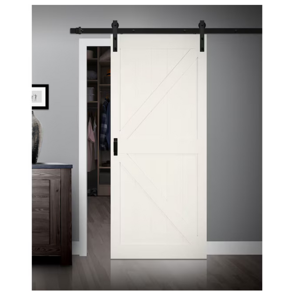 Reliabilt 36 x 84 Inch White Primed K-frameMDF Single Bypass Barn Door