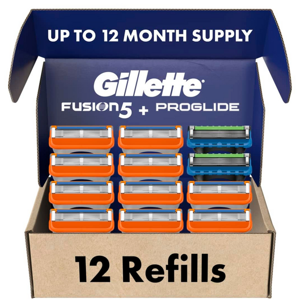 10-Count Gillette Mens10 Fusion5 Cartridges + 2 ProGlide Cartridges