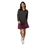 32 Degrees Women's Soft Wash Knit Long Sleeve Button-up Shirt