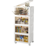 23-Quart 4-Tier Plastic Stackable Storage Bins with Wheels