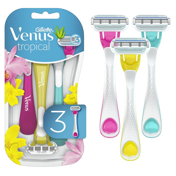 3-Count Gillette Venus Tropical Disposable Razors for Women
