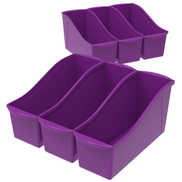 6-Pack Storex 14-1/4 x 5-1/4 x 7 Inch Book Bin