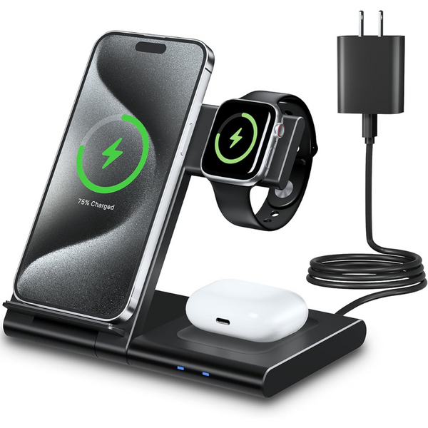 3-in-1 Watoe Fast USB Type C Wireless Charging Station