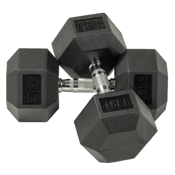 BalanceFrom Rubber Encased Hex Dumbbells