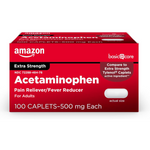 100-Count Amazon Basic Strength Pain Relief Acetaminophen Caplets, 500 mg