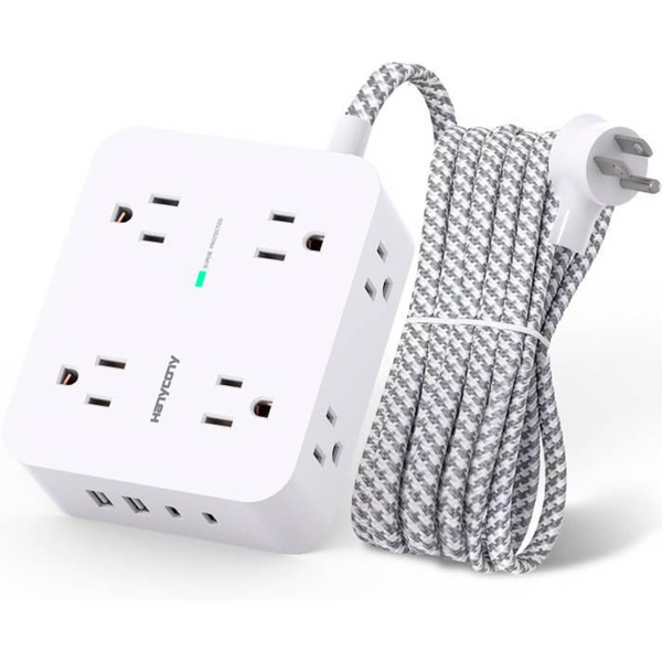 Hanycony 8 Widely Outlets with 4 USB Charging Ports Power Strip