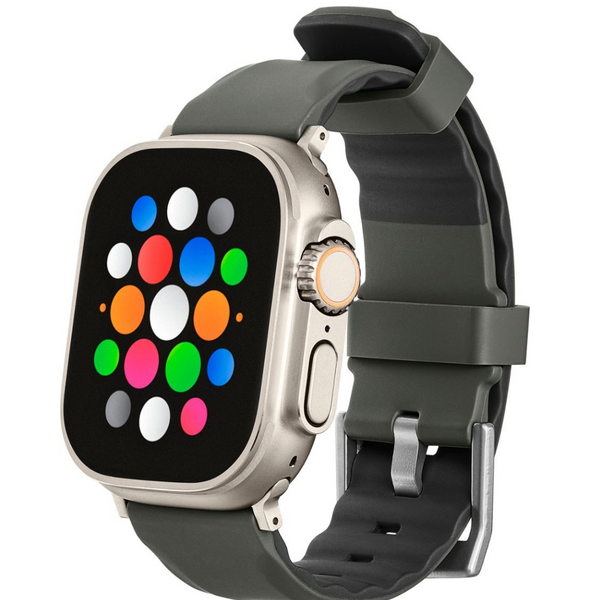 Platinum Rugged Silicone Band for Apple Watch
