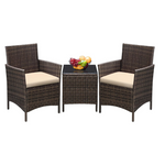Greesum 3 Pieces Outdoor PE Rattan Wicker Patio Furniture Set
