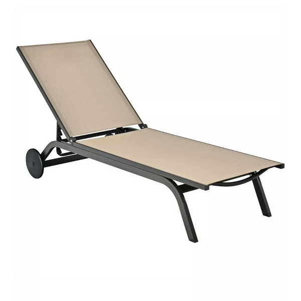 6-Position Adjustable Fabric Outdoor Patio Recliner Chair