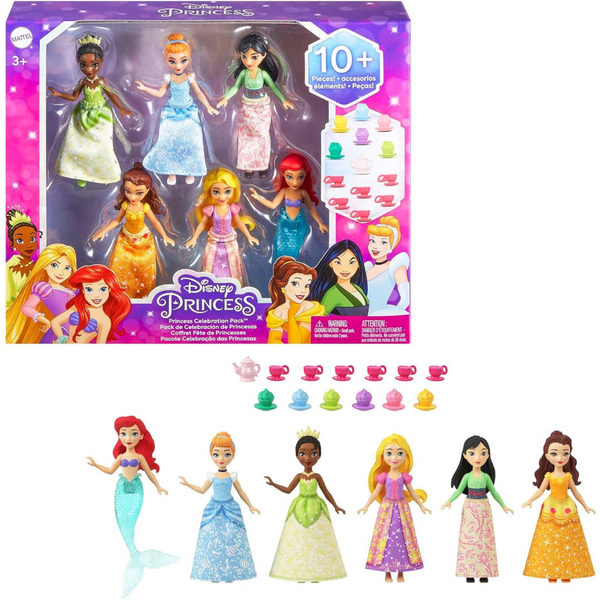 Mattel 6 Posable Disney Princess Toys Inspired by Disney Movies For Kids