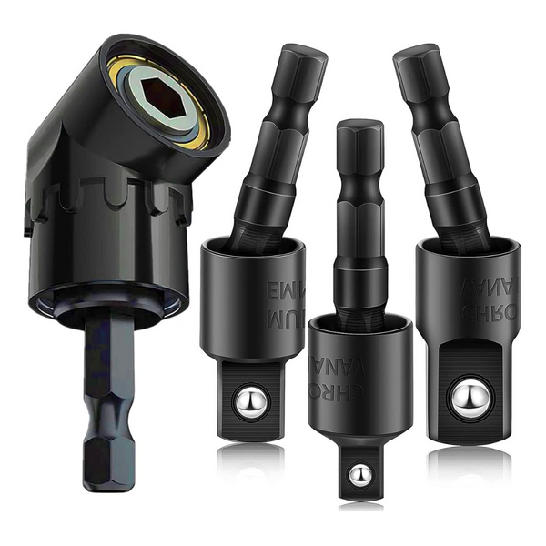 Cigotu 4-in-1 360 deg.1/4" 3/8" 1/2" Impact Grade Socket Adapter Set