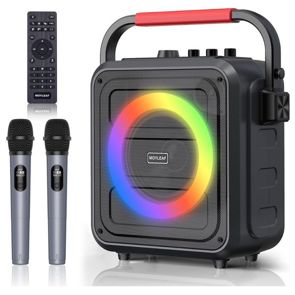 Bluetooth Karaoke Speaker with Two Wireless Karaoke Microphones