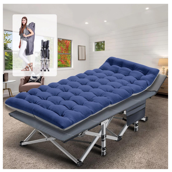 Folding Bed Cot With 2 Sided Mattress & Carry Bag