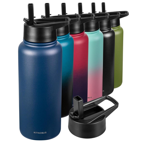 32oz Kitnoblis Leak Proof Vacuum Insulated Stainless Steel Water Bottle