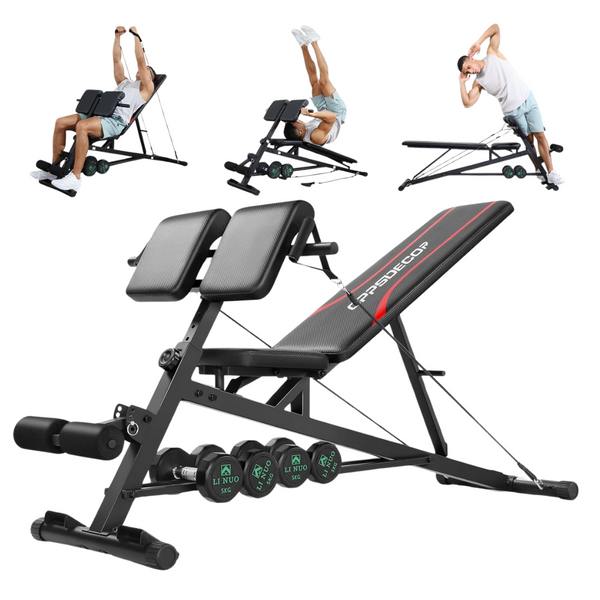 Oppsdecor Adjustable Weight Bench with Hyper Back Extension
