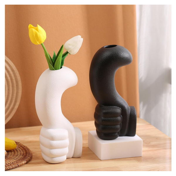 Yuccasly Ceramic Modern Unique Finger-Shaped Decorative Vase Set