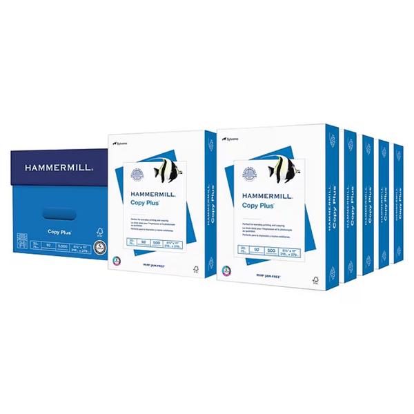 10-Ream (5000 Sheets) Hammermill Plus 8 1/2" x 11" Multipurpose Copy Paper