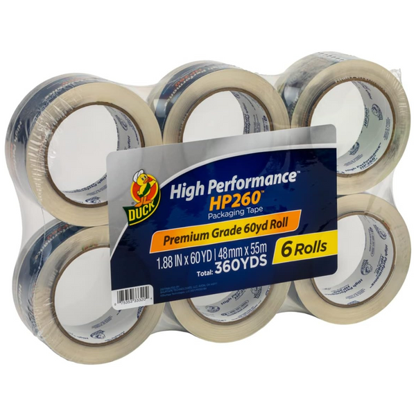 Duck Brand High Performance 3.1 Mil Packaging Tape (6 Rolls)