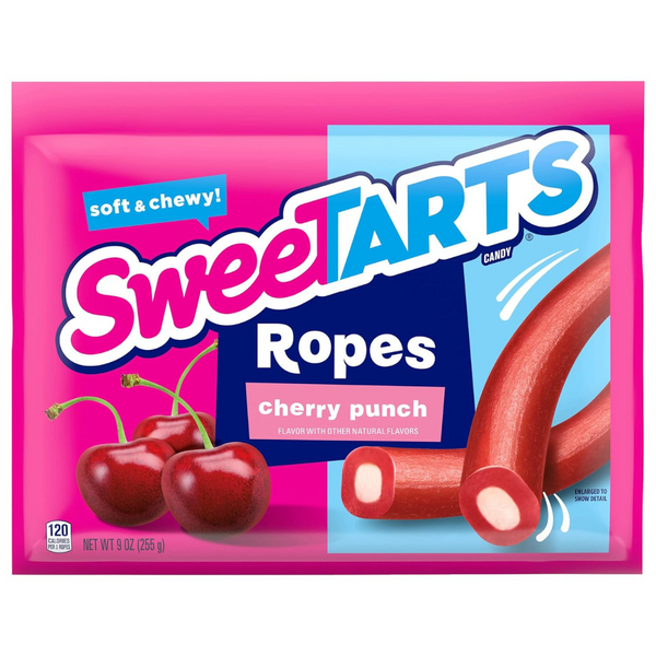 Sweetarts Soft & Chewy Ropes Candy, Cherry Punch, 9 Oz