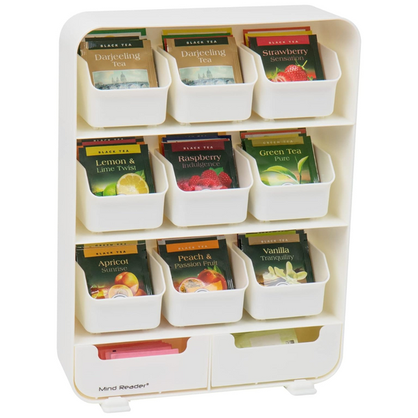 Mind Reader 9 Removable Drawers Tea Bag Holder & Condiment Organizer