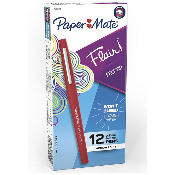 12-Count Paper Mate Flair Felt Tip Pens (0.7mm)