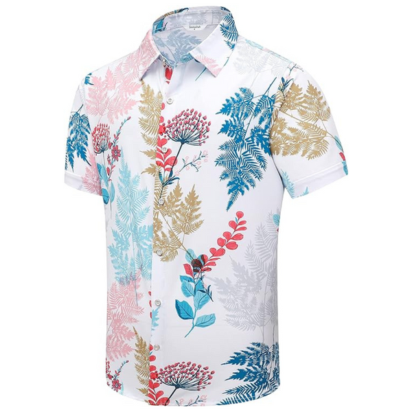 Simmashah Men's Short Sleeves Button Down Hawaiian Shirts