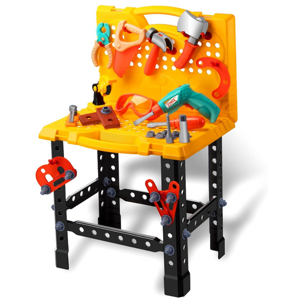 Unih Kid's Tool Bench Playset With Electric Drill Toy