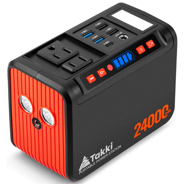 Takki 88wh Solar Portable Power Station With 110v Ac Dc Usb Ports