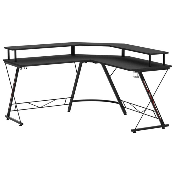 Seven Warrior 50.4" L Shaped Gaming Desk With Led Lights & Power Outlets