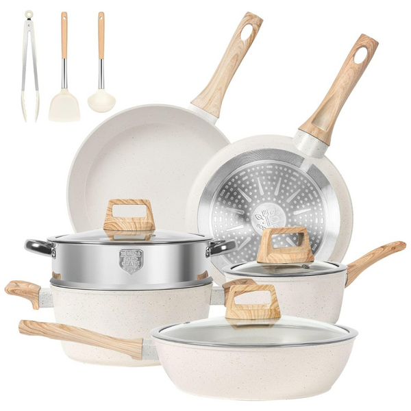 12-Piece Kitchen Induction Cookware Granite Cooking Set