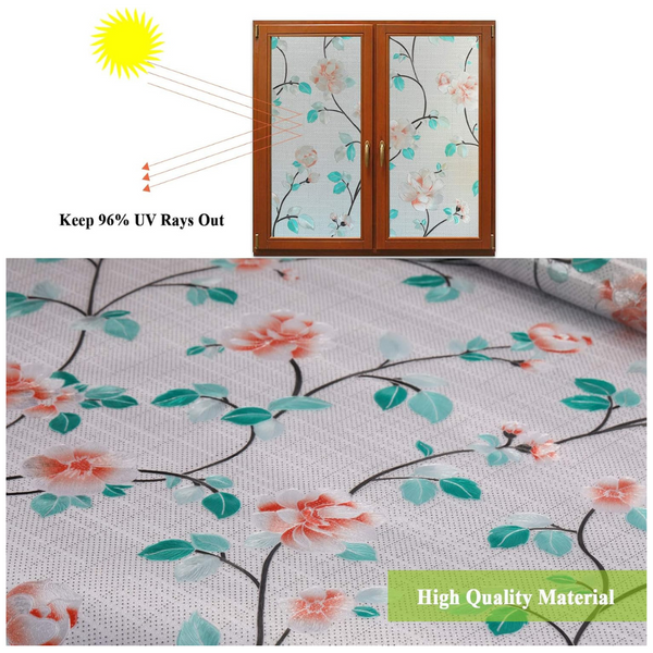 Mikomer Non-Adhesive Decorative Glass Window Privacy Film (17.5" x 78.7")