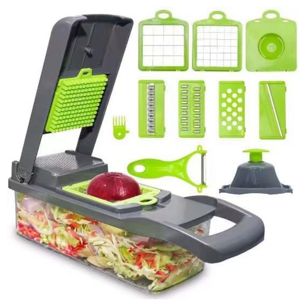 Lslcqw 16-in-1 Multifunctional 8 Blades Vegetable Chopper With Container