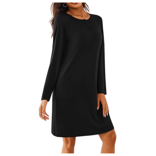 2-Pack Ekouaer Women's Long Sleeve Nightgowns