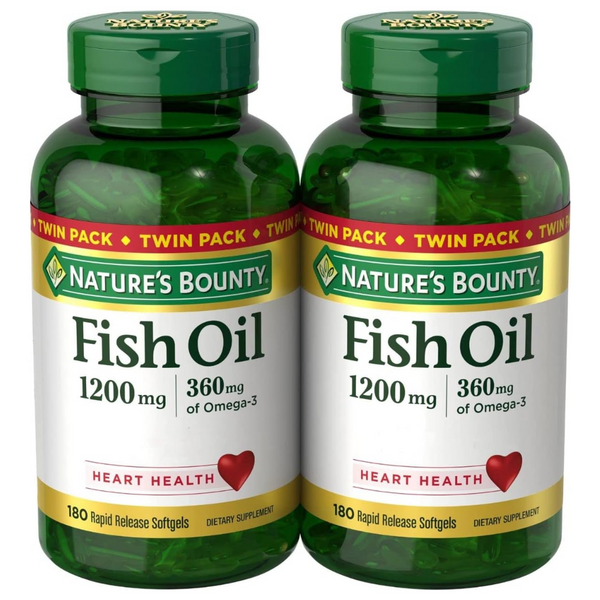 180-Count Nature's Bounty Fish Oil Softgels 1200 Mg Twin Packs